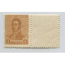 ARGENTINA 1922 GJ 544CD ESTAMPILLA CON COMPLEMENTO NUEVO CON GOMA